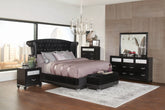Coaster Barzini Eastern King Tufted Upholstered Bed Black Model 300643KE